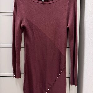BOGO | White House Black Market Maroon Long Sleeve Dress